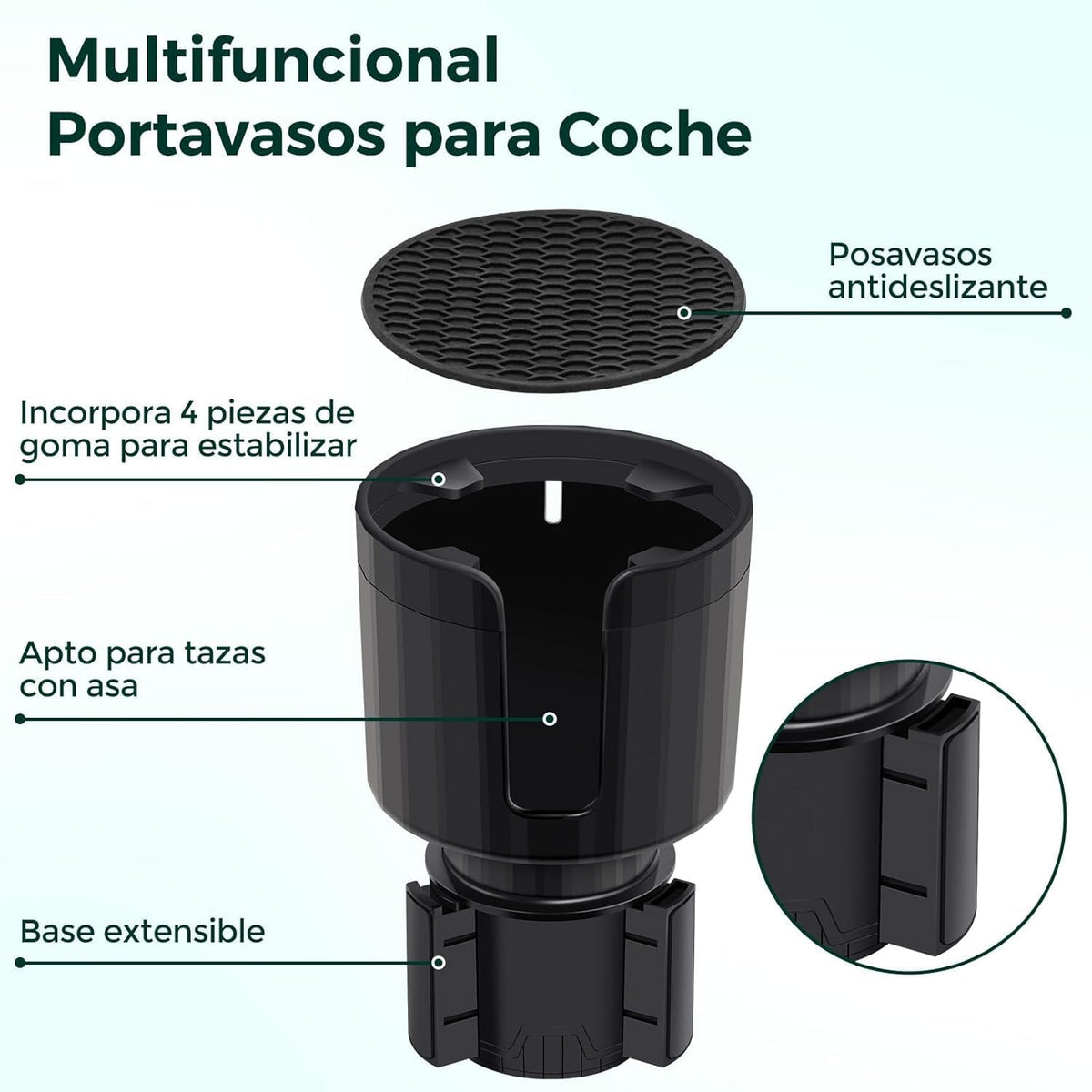Car Cup Holder Expander for 2016-2025 Honda Pilot, Adjustable Car Cup Insert Accessories, Large Water Bottles Holder with Expandable Arm