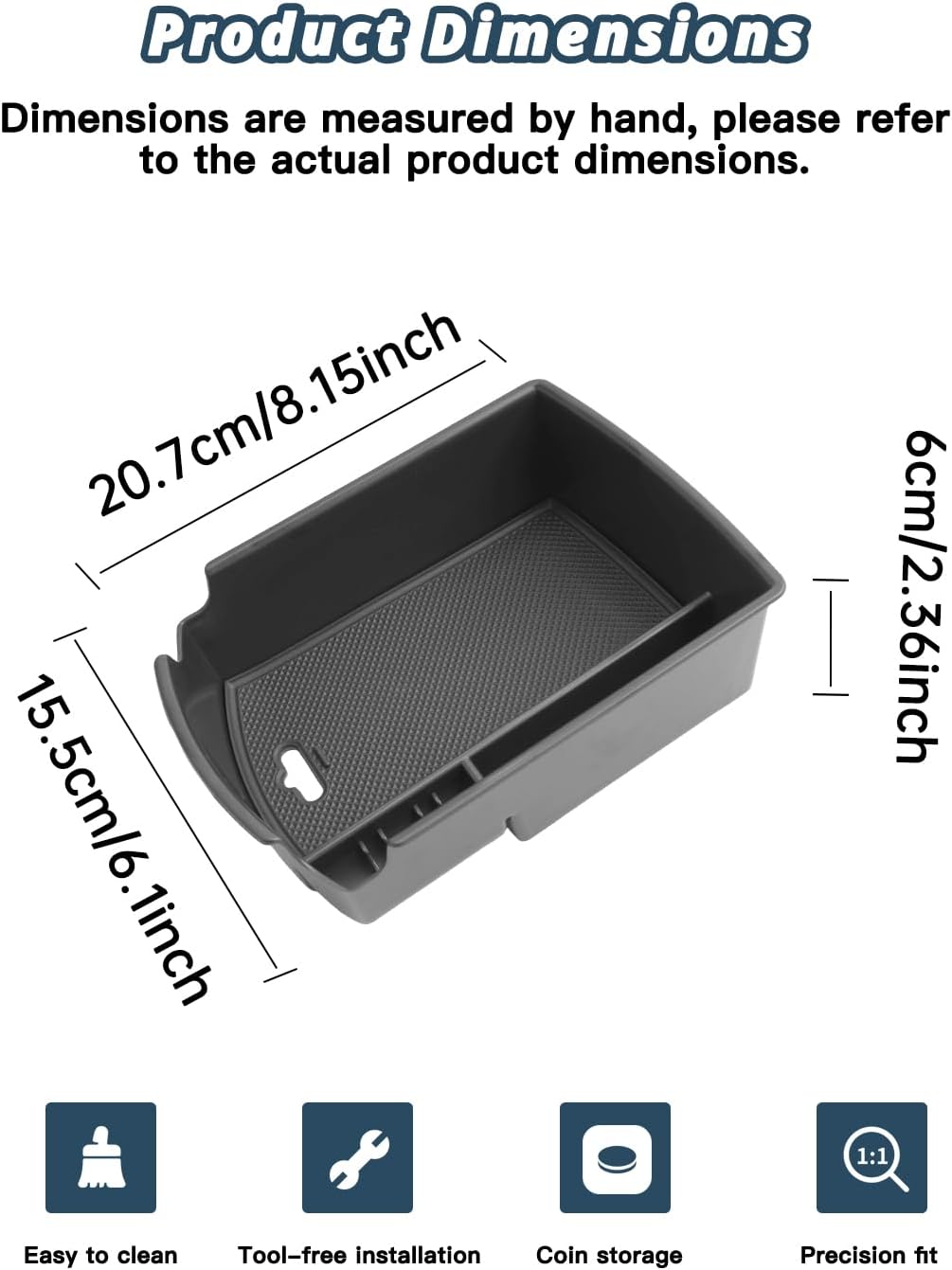 Ruiya 2025 Soul Center Console Organizer for Kia Soul 2025 Accessorie ABS Material Armrest Console Glove Tray Compatible with 2020 2021 2022 2023 2024 2025 Kia Soul LX/S/GT-Line/EX