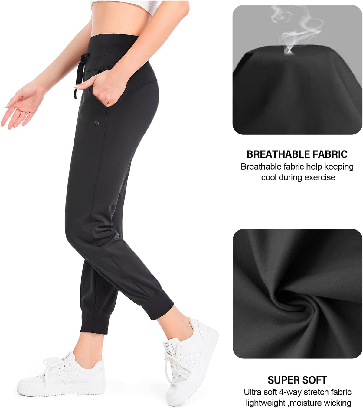 Skiennix Women's Joggers - Lightweight Athletic Sweatpants with Pockets | Tapered Casual Workout Pants
