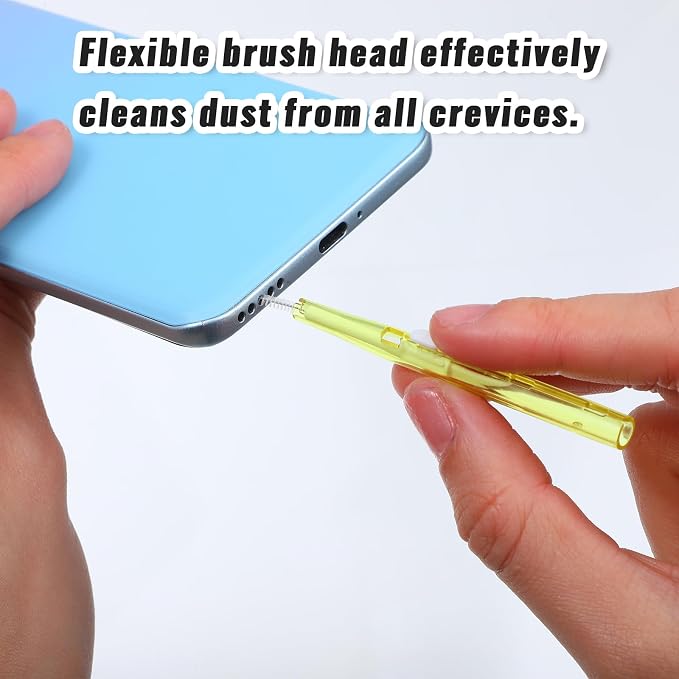 10Pcs Cell Phone Cleaning Kit, Dual Head Anti-Clogging Nylon Brushes Hook