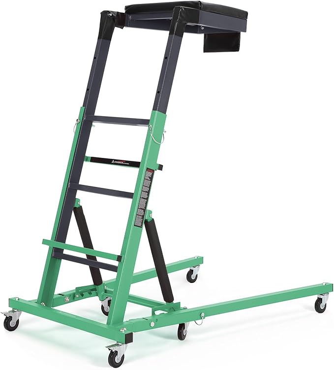 Topside Automotive Creeper,Engine Topside Creeper with Adjustable Height 48"-66", 400 Lbs Heavy-Duty Foldable Garage Creepers, 6 Swivel Casters, Padded Deck, Tool Pouch, for Truck/SUV Garage Mainten