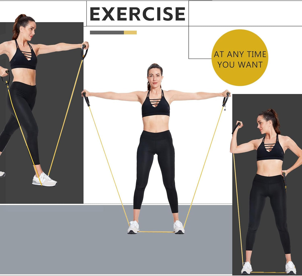 Skiennix Resistance Exercise Bands - 3 PCS Set with Handles | Ideal for Men & Women Workouts