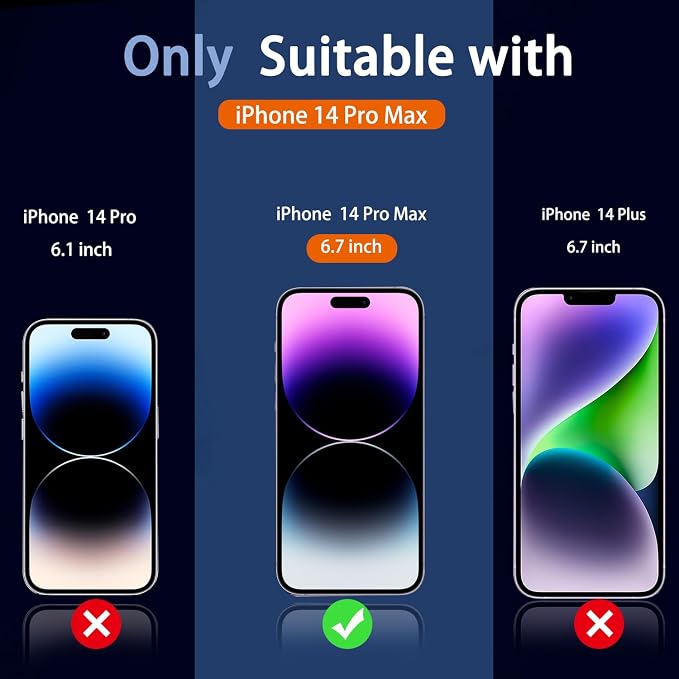 Ferilinso 3 Pack for Apple iPhone 14 Pro Max Privacy Screen Protector Tempered