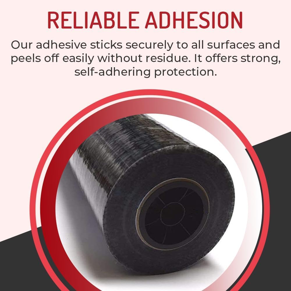 Hi-Tech Auto Adhesive Plastic Floor Mat, 4 mil | Perforated Every 24" | 100 Mats Per Roll | (24" Wide, 200' Long)