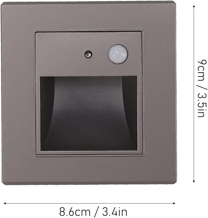 YWBL-WH 1.5W LED Step Lights Horizontal Light Sensing 120° Motion Range Warm Light 3000K Indoor Stair Light for Bedroom
