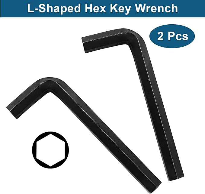 Biaungdo 2 Pcs Black 12mm Hex Key Wrench, Small Allen key Wrench, L Shaped Hexagon Hex Key Spanner Set Hexagon Head Replacement Repairing Tool for Repairing Bike, Furniture