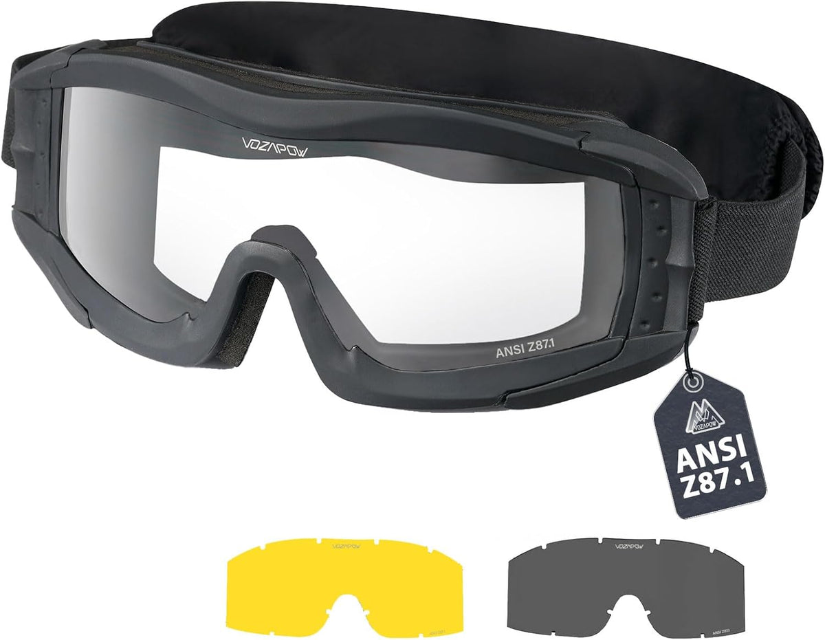 Skiennix Shooting Glasses - Anti-Fog Airsoft Goggles for Clear Vision and Comfort