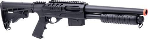 Game Face ASGM47 VooDoo Airsoft Shotgun - Spring-Powered Pump Action, Black, 6.0mm