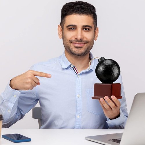 Nosiny 5.5 Inch Bomb Trophy - Funny Army Bomb Award for Office Party Decorations | Perfect for Adults & Teens