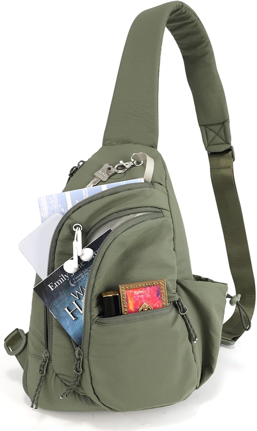 Skiennix Sling Bag for Women - Anti-Theft RFID Nylon Crossbody Purse with Adjustable Strap