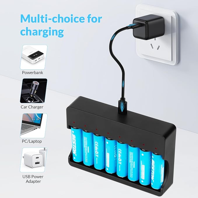 BESTON Rechargeable Lithium AA Batteries