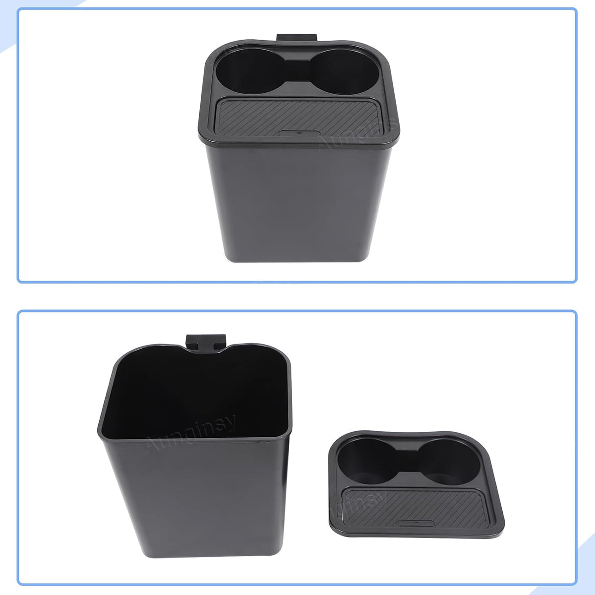 Aunginsy Rear Seat Trash Can Compatible with Ford Maverick 2022-2026, Multi-Function Trash Can with Cup Holder Trash Bin Extra Rear Storage Box Insert Organizer Tray Removable FITS Slot Accessories