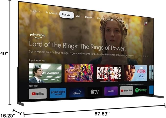 Sony QD-OLED 77 inch BRAVIA XR A95L Series 4K Ultra HD Smart Google TV Bundle with Deco Gear 4K HDMI 2.0 Cable w/Pure Copper Conductors x2 & CPS Exclusive 50 Month Protection (BEACH-CPS-505000)
