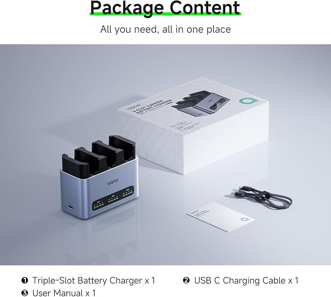 Llano 30W LP-E6NH LP-E6P Battery Charger: Fast Three Slot