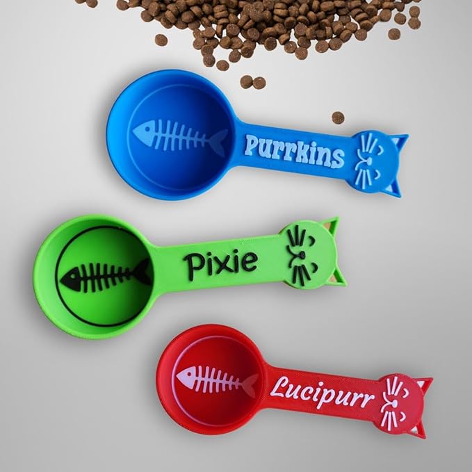 Personalized Cat Food Scoop, Cat Food Measuring Cup with Name, Kibble Scoop (5 oz - 5/8 cup)