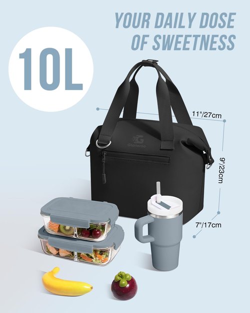 GLORIEROO Insulated Pastel Lunch Box - Waterproof, Leakproof Cooler Bag with Adjustable Strap | BPA-Free