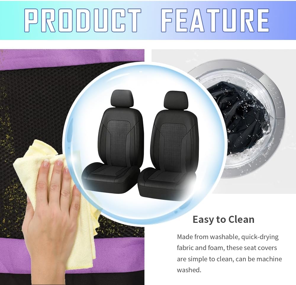4PCS Cooling Car Seat Covers,Breathable Front Seat Covers with Mesh Construction and Foam Padding,Car Seat Protector to Reduce Back Sweating,Universal Car Interior for Car SUV (Mint)