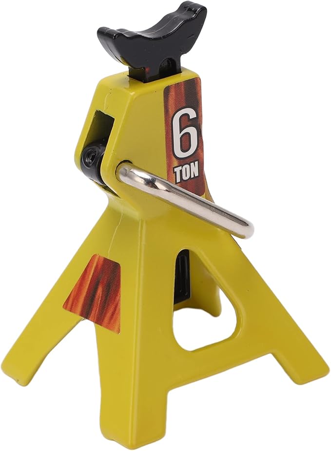 Simulation Jack Stand 75mm~102mm Adjustable Height RC Jack Stand Climbing Car Simulation Decorative Accessory Mini Lifting Jack for SCX10 D90 1/10 RC Car(Yellow)