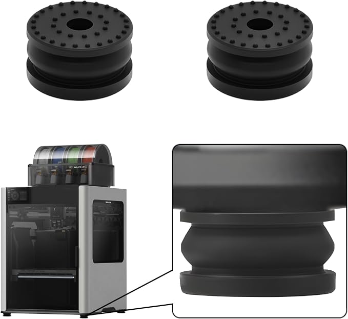 4PCS Anti-Vibration Feet Kit for Bambu Lab H2 Series, 3D Printer Parts Upgrade