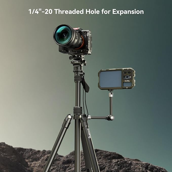 SmallRig CT180 Video Tripod, Aluminum Camera Tripod, 360° Panorama Fluid Head