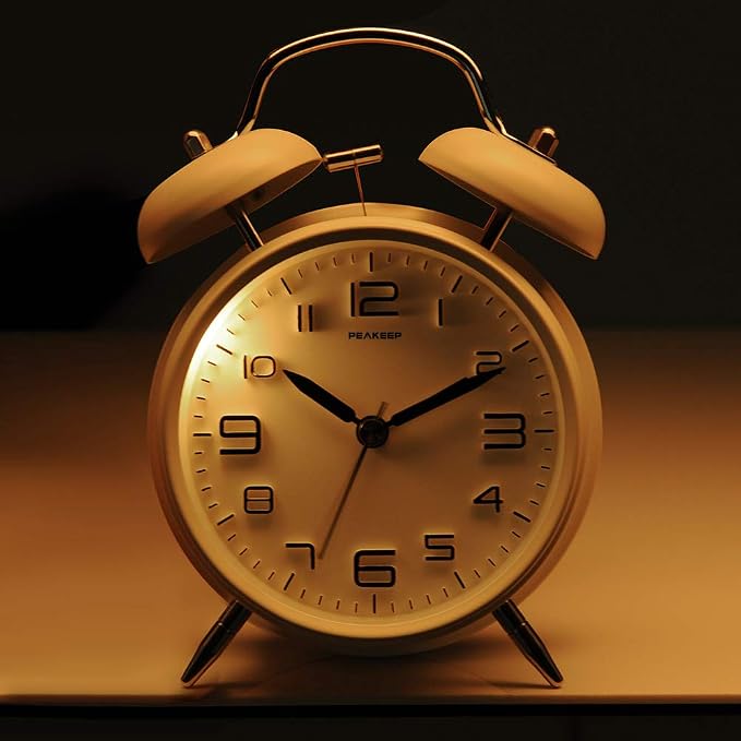 Peakeep 4 Inches Twin Bell Loud Alarm Clock