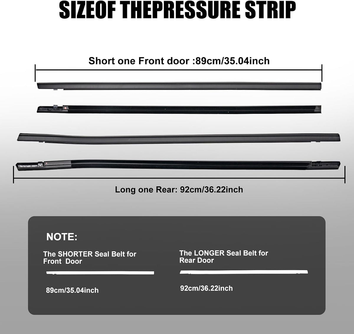Window Molding Trim Seal for Honda Civic 2016-2021 Accessories, Outer Door Black Rubber Weather Stripping Belt, Replacement 72450-TEA-T01 (4PCS)