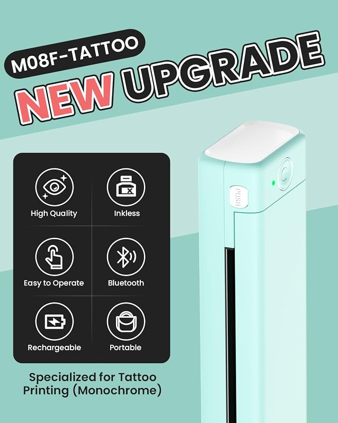Phomemo Tattoo Stencil Printer, M08F Wireless Thermal Tattoo Printer