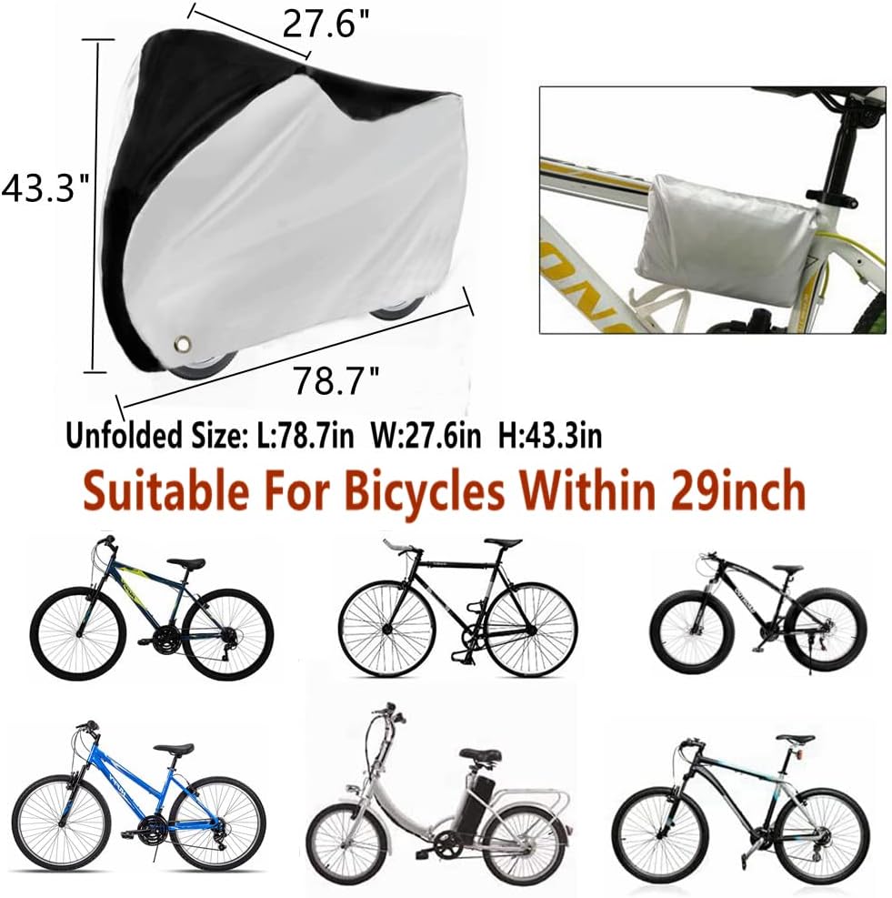 Skiennix Waterproof Bike Cover - Outdoor Protection with Lock Hole for Mountain & Electric Bikes