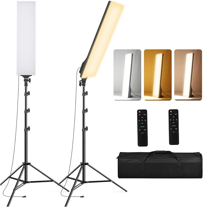 2 Pack LED Video Light Kit 23.6", SEDGEWIN Photography Lighting 2500-7500K