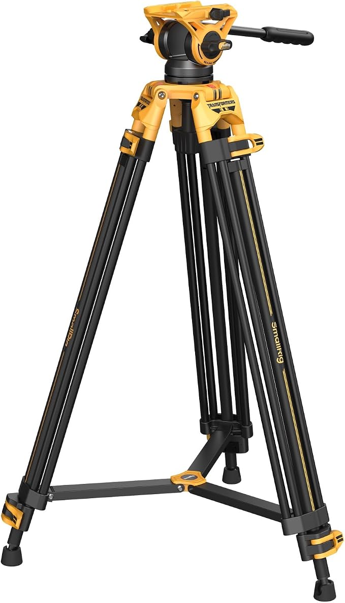 SmallRig AD-01 73''/186cm Heavy-Duty Fluid Head Tripod Bumblebee Edition