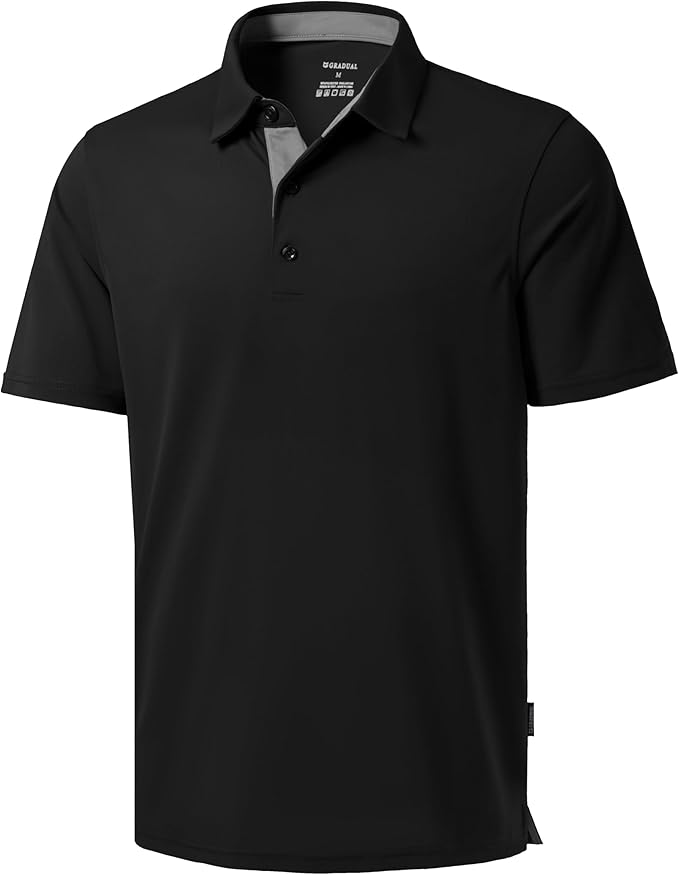 Men's Golf Shirts Dry Fit Moisture Wicking Performance Short Sleeve Collared Polo Shirts for Casual Athletic Business