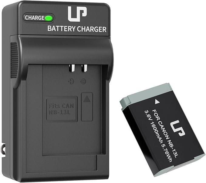 LP NB-13L Battery and Charger, 1600mAh Battery Compatible