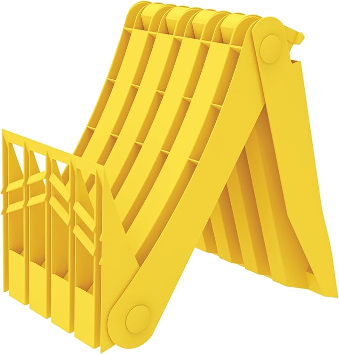 Plastic Wheel Chock ORIGAMY, Foldable,Heavy Duty,Space Saving,Yellow (Heavy Duty)