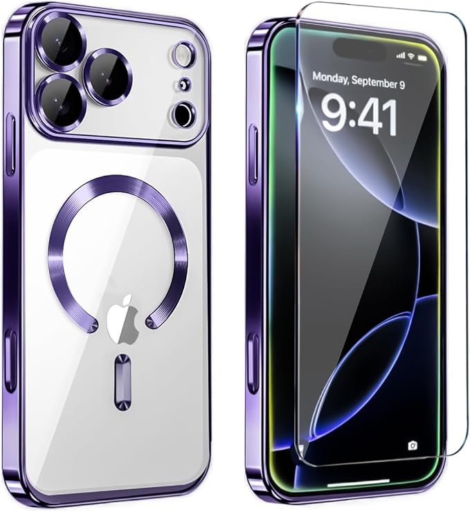 Magnetic Glossy Case for iPhone 17 Pro Max, iPhone 17 ProMax Phone Case Slim
