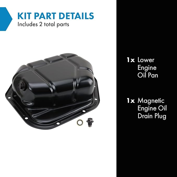 TRQ Engine Oil Pan Compatible with 2001-2005 Hyundai Santa Fe 2005-2009 Tucson 2005-2010 Kia Sportage