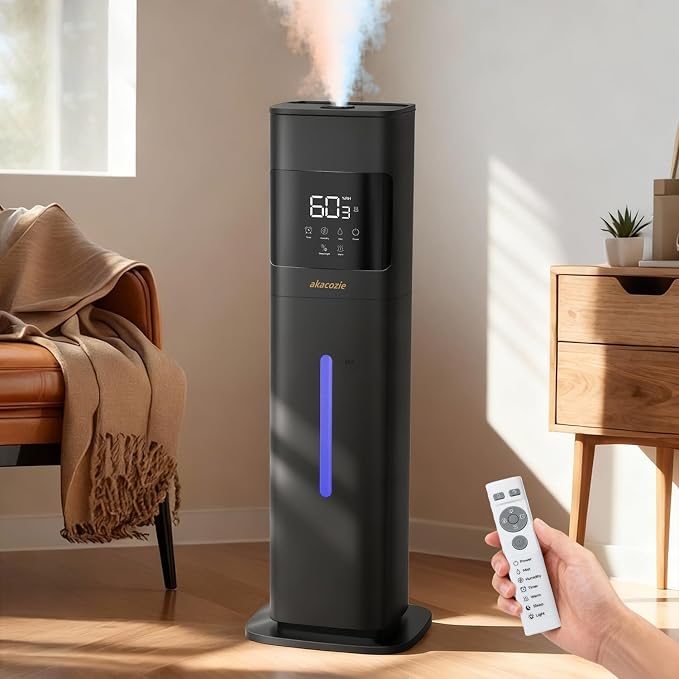 Warm & Cool Mist Humidifiers for Bedroom 500 sq ft, 2.1Gal/8L Humidifier Large Room with Essential Oil Diffuser, Top-Fill Large Room Humidifiers for Home Baby Nursery Plants Office