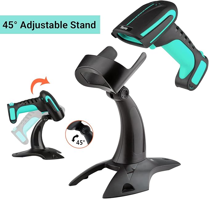 Tera 1D 2D QR Barcode Scanner Wireless
