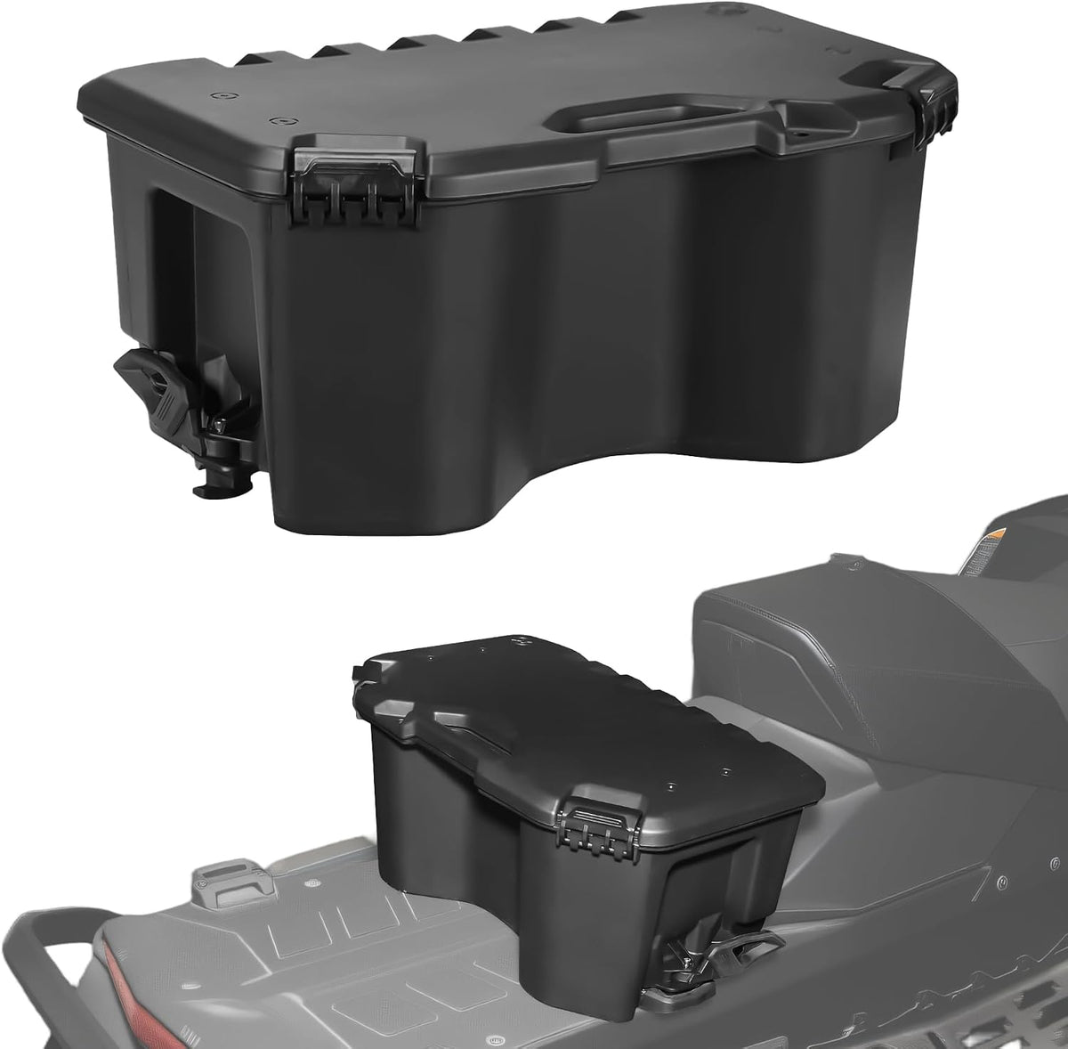 7.8Gal/30L Rear Cargo Box for Can-Am Maverick X3 MAX, Commander | Waterproof Rear Bed Tool Storage Modular Box for Can Am Maverick Trail, Ski Doo, Defender Accessories, Replacement #715006830