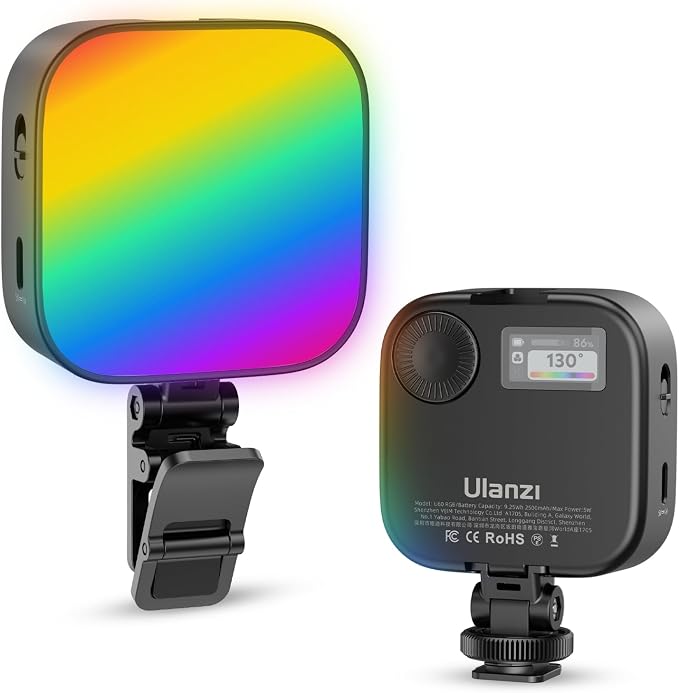 ULANZI U60 RGB Video Lights Black LED Camera Light 360° Full Color Portable