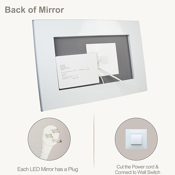 20"x 28" LED Bathroom Mirror with Front and Backlight, Bathroom Vanity Mirror with 3 Color Adjustable, Stepless Dimmable Light, Anti-Fog, Memory Function, Vanity Mirror for Wall(Horizontal/Vertical).