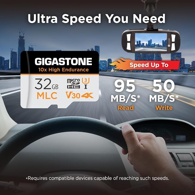 GIGASTONE Industrial 32GB MLC Micro SD Card, 4K Video Recording, Security Cam