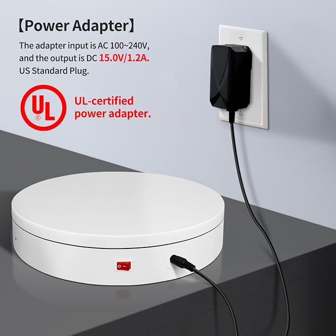 12.6Inch/350lbs Capacity Large Rotating Platform, Remote Rotating Display Stand