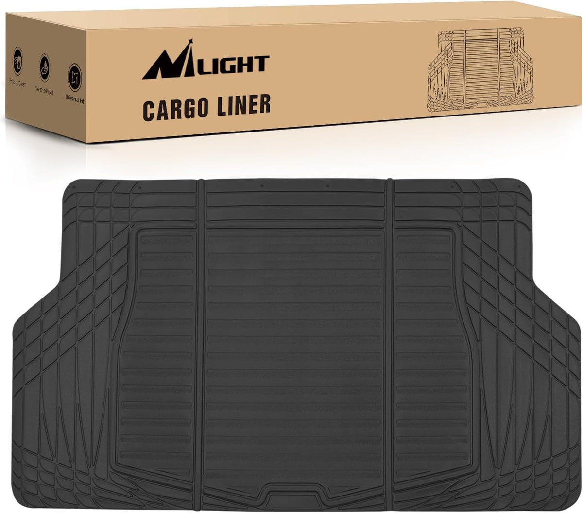 Nilight PVC Floor Mats for Cars Trucks SUVs,Universal Trim to fit for Most Vehicles,All Weather Protection Heavy Duty Floor Liners,Pack of 4