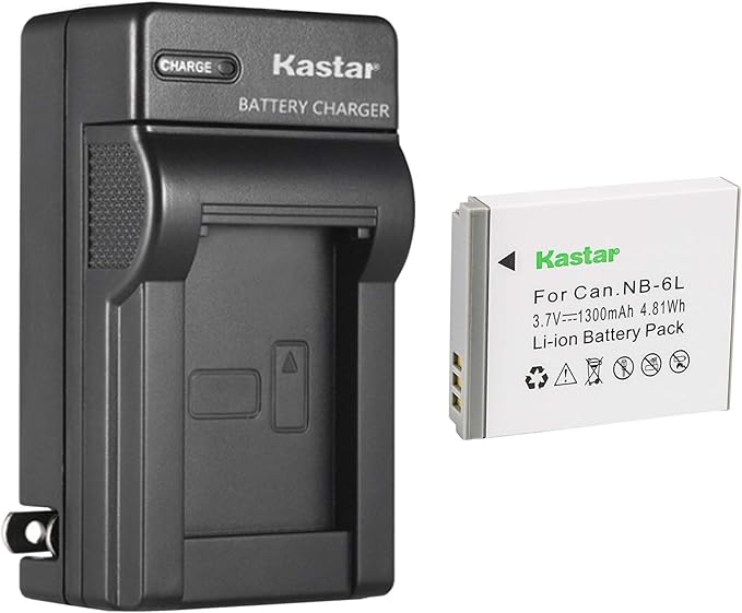 Kastar NB-6L Battery + Charger for Canon PowerShot D10