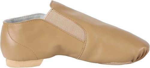 Dynadans PU Leather Jazz Shoes - Slip-On Dance Footwear with Side Elastics for Kids (Toddler to Big Kid)