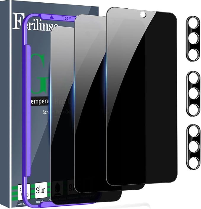 Ferilinso 3 Pack Privacy Screen Protector