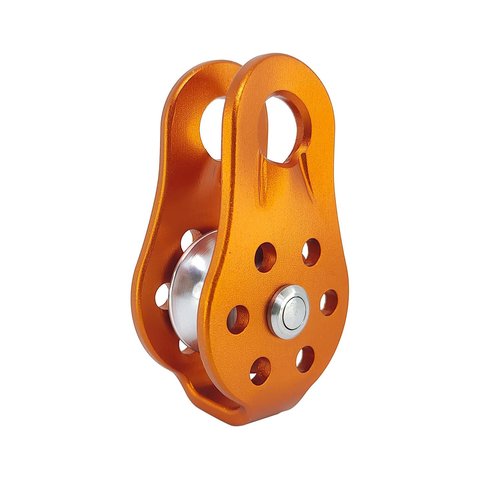26KN Climbing Fixed Plate Micro Pulley, General Purpose Small Single Sheave Hauling Pulley for Rock Climbing, Rappelling, Zipline Sports Etc (Orange, Pack of 1)