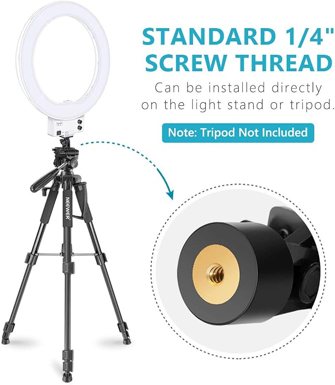 NEEWER 18 Inch Ring Light with Tripod Stand, 55W Large LED Ringlight, Cold Shoe