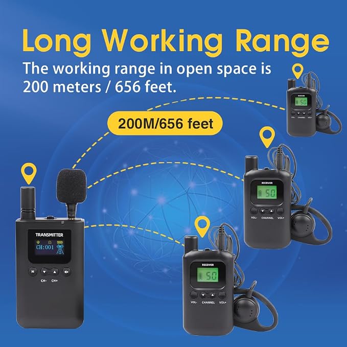 AGJ Wireless Tour Guide System, Tour Guide Headsets, Tour Guide Microphone 1