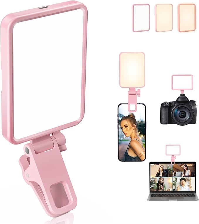 Rechargeable Soft Selfie Light for Phone, 4-14H Battery Portable LED Light for